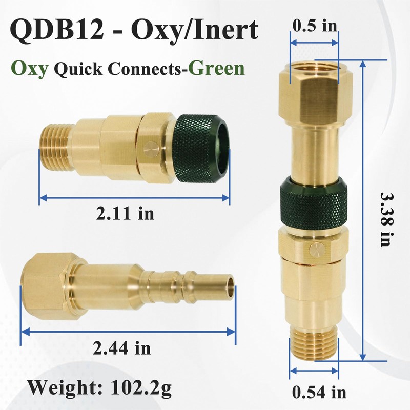 Ebrmeiwo QDB10 Quick Disconnect Kits for Torches with Check Valves,