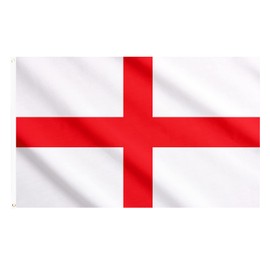 AhfuLife England St Georges Flag 5ft x 3ft, 1pcs Large St George's Cross Flags 150x90cm, Double Side with Brass Eyelets for St George's Day Euro Football Garden Street Party Decoration