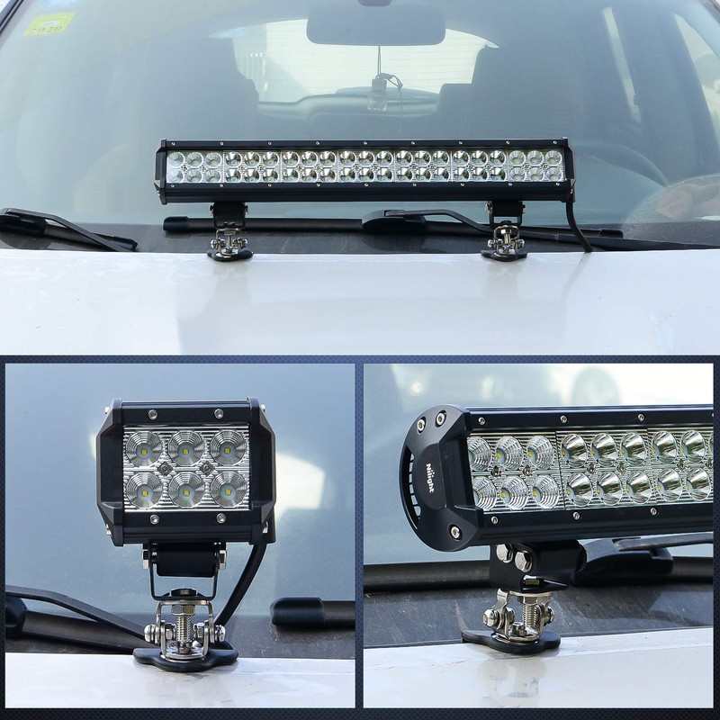 Nilight LED Light Bar Mounting Bracket 2PCS Universal Adjustable Pillar