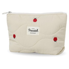 Precatch Makeup Pouch, Makeup Pouch for Women, Cosmetics Storage, Large Capacity, Small Storage Pouch, Storage Pouch, Makeup Pouch, Washroom Pouch, Fashionable Floral Pattern, Embroidery, Sanitary