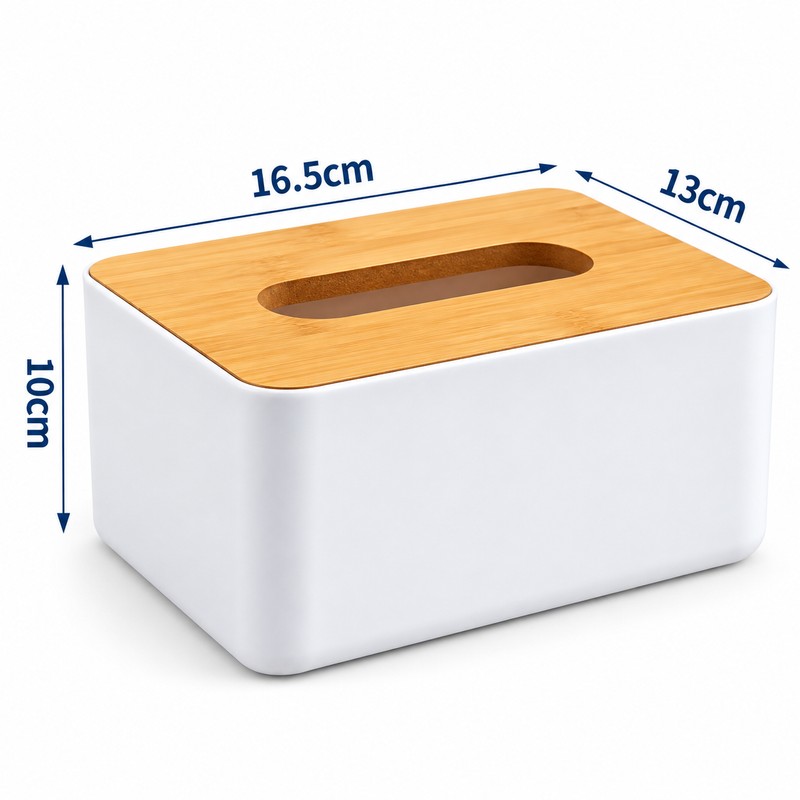 Bamboo Lid Tissue Box Cover for Home & Office –