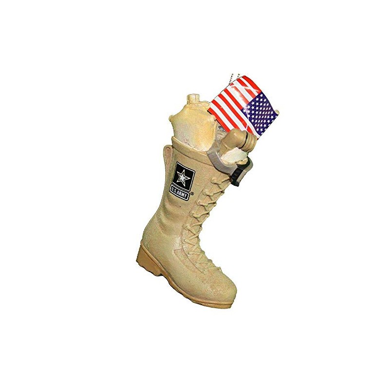 Kurt Adler U.S. Army Boot with U.S.A Flag and Icons