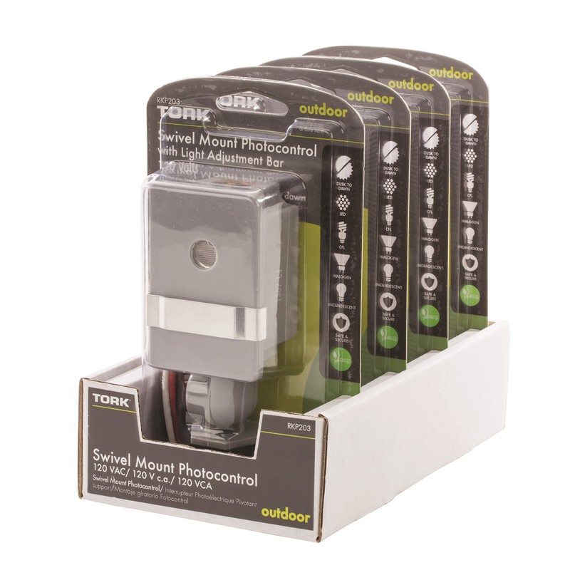 nsi INDUSTRIES TORK RKP203 Outdoor 120-Volt Swivel Mount Photocontrol with