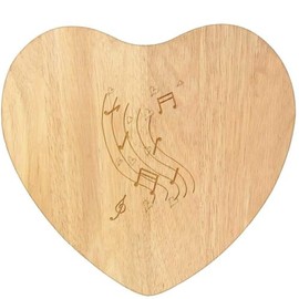 'Love of Music' Wooden Heart Shaped Chopping/Cutting Board (WB00085632)