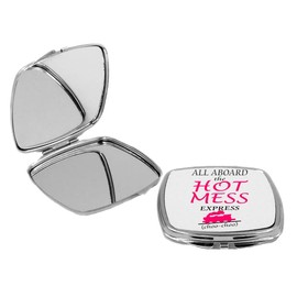 Sam Sandor - All Aboard the Hot Mess Express - Square Compact Mirror Personal Mirror