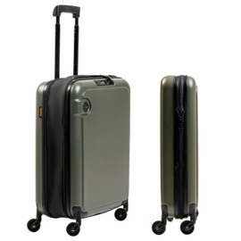 BARA Expandable Hardside Carry-On Luggage, Airline Approved Suitcase with Wheels, 20-Inch Spinner with Four Spinner Wheels, Scratch-Resistant Rolling Luggage with USB Port & TSA Lock, Hunter Green