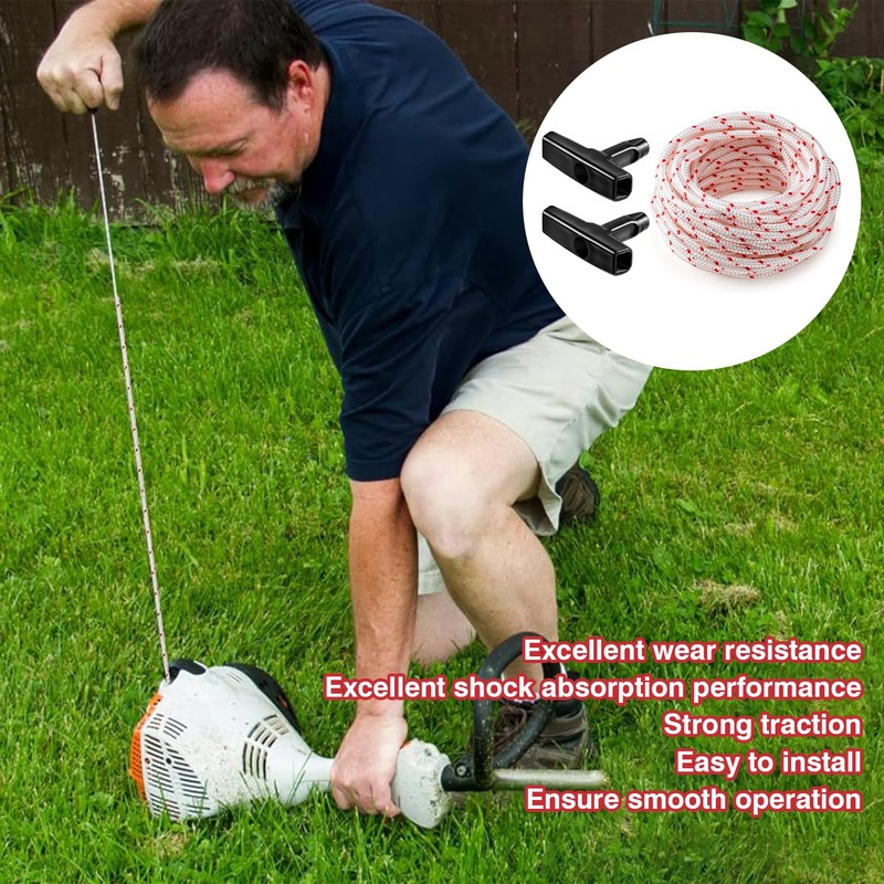 10 Metre Cable Pulley Lawn Mower Electric Pull Rope with