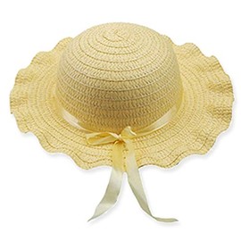 LGS AKH® Kids Easter Bonnet with Ribbon | One Size for Kids Age 4 Year Plus (Yellow)