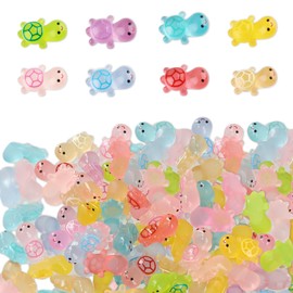 Xgvzs 100PCS Mini Turtles Luminous Resin Animals Tiny Turtle for Fairy Garden Fish Tank Landscape Accessories Crafts Decor