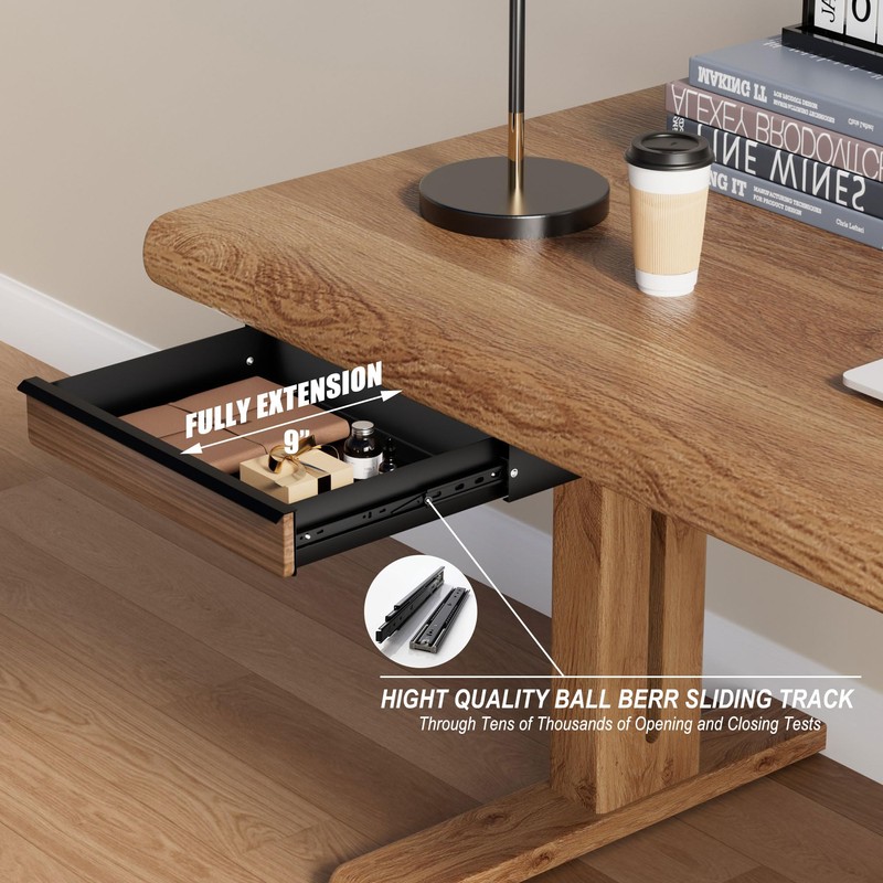 Under Desk Drawer, Solid Walnut Wood Panel – Sturdy Ball
