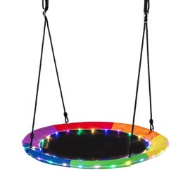 Costway Waterproof Saucer Tree Swing Outdoor Garden Adult Gift Kids w/Adjustable Lights