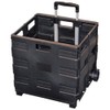 Easy Crate Rolling Foldable Plastic Crate with Telescopic Handle and
