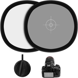 Yanuoda 18% White Balance Card - Grey Cards 30x30cm Pop-Up Collapsible Photography Target with Storage Bag, Foldable Portable Reflector for DSLR/Mirrorless Camera