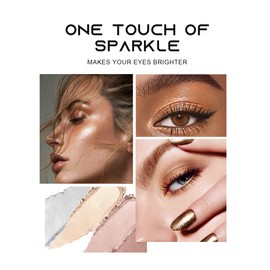 FIVEFULU Shimmer Cream Eyeshadow Stick, Eye Brightener Stick【Long Lasting】【Waterproof】【Smooth】 Highlighter Eye Liner Pencil Crayon for Women (#04)