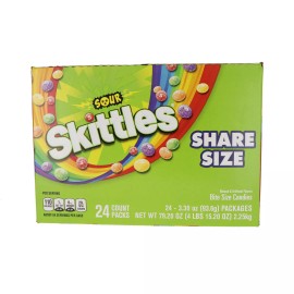 Skittles Sour Skittles Share Size Chewy Candy, 24 Count Pack