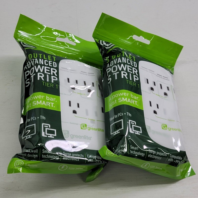GREENLITE 2 - Greenlite 5 Outlet Advanced Power Strip Wall