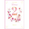 Niece 2nd Birthday Card Age 2 Pansy Fairy 9" x
