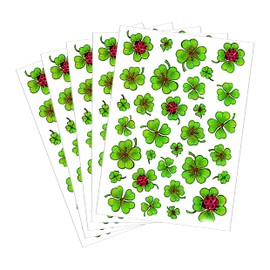 TopStick 1342 Stickers for Kids with Shamrock Motifs, 31 Labels Per Sheet, 155 Labels, Stickers for Children for Gifts, Scrapbooking, Decoration, Rewards