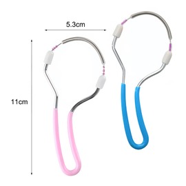 EUYKQNOI Pack of 2 Face Epilator, Spring Face Epilator, Manual Portable Plastic Epilator, Stainless Steel Epilator, for Facial Hair Removal, Forehead, Cheek, Upper Lip, Pink and Blue