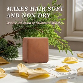 SKIRIFINE Shampoo Bar for Men - Experience a Distinctive Elegant Aroma, Quick Lather & Easy Rinse, Cedar Citrus Scent Natural Men Shampoo Soap Bar, ldeal for Travel - 3.2oz