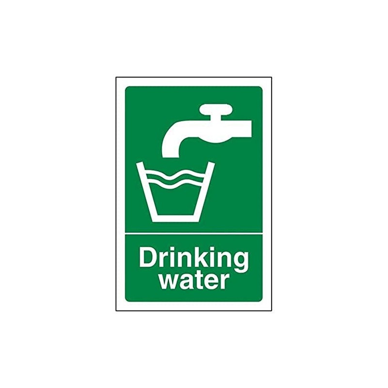 V Safety Drinking Water Sign - Portrait - 100 mm