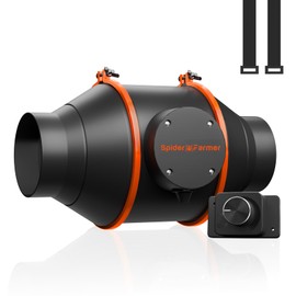 Spider Farmer 4 Inch Inline Duct Fan with RJ12 Speed Controller, 205 CFM Quiet EC Motor, Ventilation Exhaust Fan for Heating Cooling Booster, Grow Tents, Hydroponics, Indoor Gardening