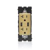 Leviton Renu USB Charger/Tamper-Resistant Duplex Outlet, 20A-125VAC, Warm Caramel, RUAA2-WC