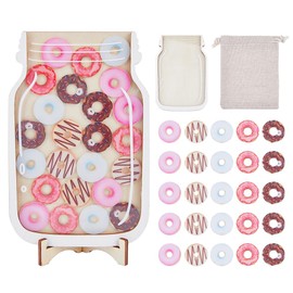 DICOSMETIC DIY Reward Jar Sweet Donut-Themed Wood Positive Behavior Chart Creative Bottle Chart Reward System Tools for Home Training Reward Incentives
