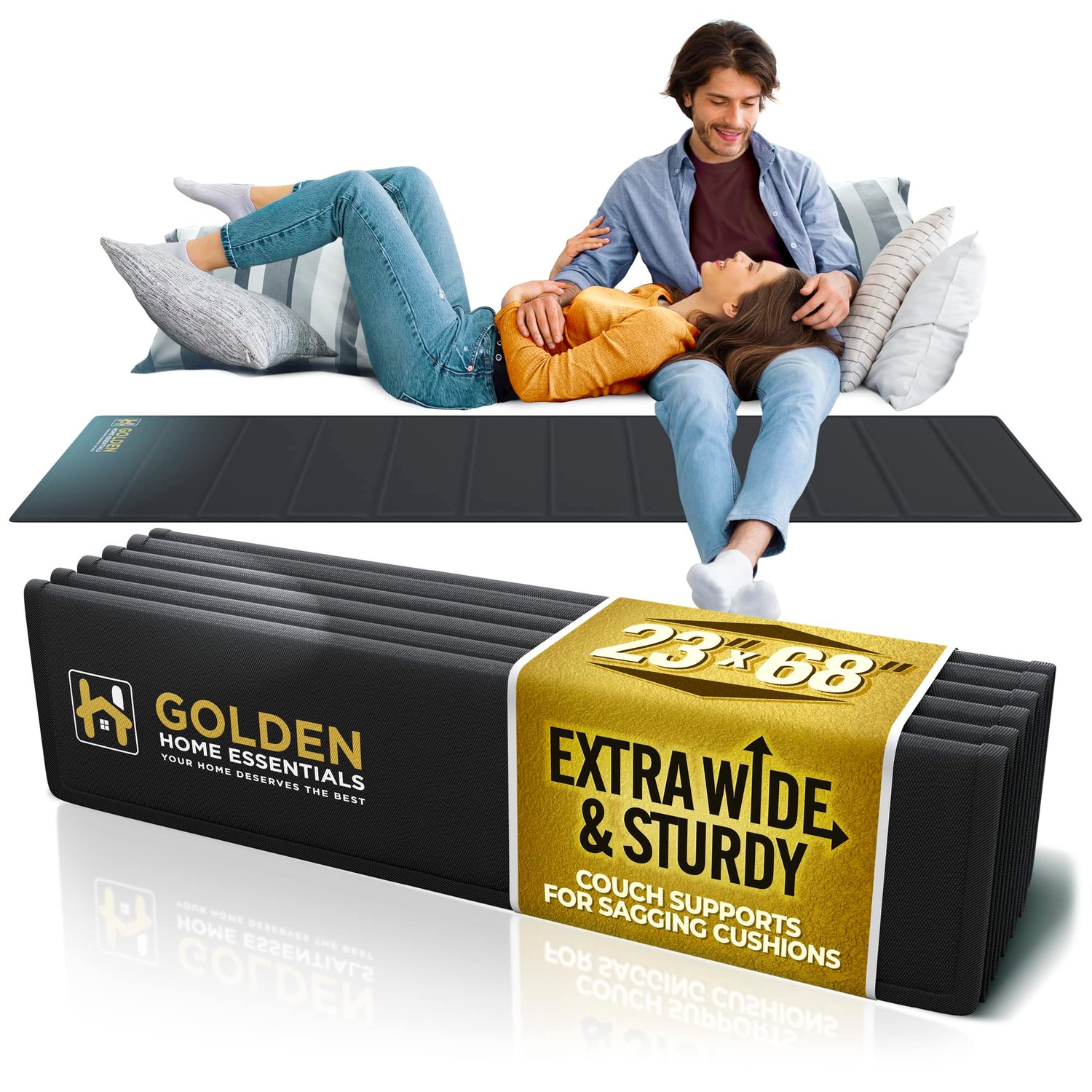Golden Home Essentials XL 23.2in x 68in Couch Support for Sagging Cushions  - Extra Wide Sofa Cushion Support Board - 0.4in Saggy Couch Cushion Support  for Sagging Seat - Sagging Couch Support