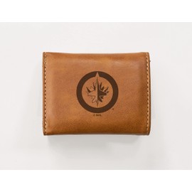 Rico Industries Laser Engraved Trifold Wallet, Winnipeg Jets, Brown, 3.25 x 4-