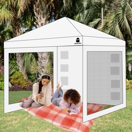 MordenApe Sidewalls for 10x10 Pop Up Canopy - Multi-Functional Combination Set with Window/Door/Mesh/Storage, 210D Oxford, UV Protection and Waterproof (White, 3PC - 2Mesh & Storage)