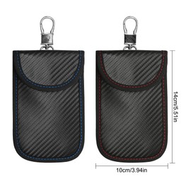 TENTHPEO Faraday Pouch for Car Keys, 2 Pack Car Key Signal Blocker Pouch, RFID Key Pouch Keyless Car Key Signal Blocker Pouch, Anti-Theft Car Key Fob Protection Pouch