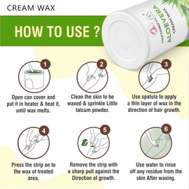 Professional Feel Aloevera Cream Wax With 32 Wax Strips, hydro soluble wax For Face, Upper Lips, Arms, Legs, Bikini Line, Underarms, Finger and Full Body | Men & Women (800 Grams)