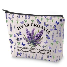 Zagreb Travel Cosmetic Bag Croatian Island Gift Hvar Croatia Makeup Bag Souvenir Gift (Hvar Croatia)
