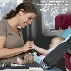 LoTanop Toddler Airplane Bed for 1-12 Months Old Baby, Portable Toddler Bed, Baby Travel Essentials for Flying, Suitable for Airplanes (Black)