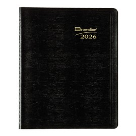 Brownline® 2026 Essential Monthly Planner, 14 Months, December 2025 to January 2027, Twin-Wire Binding, 8.875" x 7.125", Black (CB1200.BLK-26)