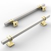 Amerdeco 10 Pack Brushed Satin Nickel and Gold Cabinet Pulls