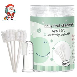 Camiee 48PCS Toothbrush – Disposable Newborn Tongue Cleaner & Gum Cleaning Gauze, Oral Hygiene Care for 0-36 Months Baby (1 Pack)