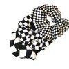 Checkered Plaid Hair Scrunchies Black White Checkerboard BW17 (Black White