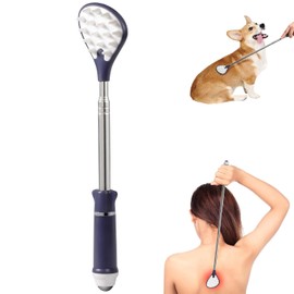 Manita Rascadora Espalda de Doble Cara Rascarse con Bola de Rodillo de Masaje Retráctil Rascarse Filete Rascador de Espalda Portátil Punto de Masaje Palo (Púrpura)