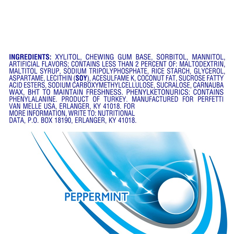 Mentos Always White Peppermint Sugar Free Gum with Xylitol Sweetener,
