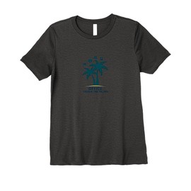 Office Under The Palms: Tropical Remote Work Logo Premium T-Shirt, Women, Dark Heather Grey