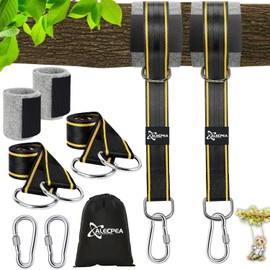ALECPEA Swing Attachment - 900 kg Load Capacity, Pack of 2, 150 cm x 5 cm - Includes Carabiner, D-Rings, Storage Bag and Tree Protection Pads - Perfect for Swings and Hammocks
