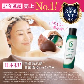 Sastty Carbonated Color Shampoo for Gray Hair (Black) 6.3 oz (180 g) x 2 Bottles