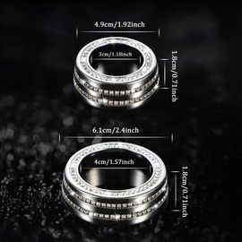 TOMALL Bling AC Air Conditioning Knob Button Cover Compatible with Mini Cooper Countryman Clubman Centre Console Cover Air Conditioner Switch Trim AC Climate Knob Cap Bling Interior Decoration for Car