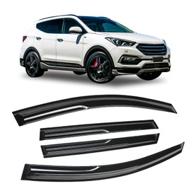 Arokzn Smoke Tinted Tape-On Window Visors Rain Guards Compatible with Hyundai Santa Fe 2019 2020 2021 2022 2023 SE SEL Limited Calligraphy