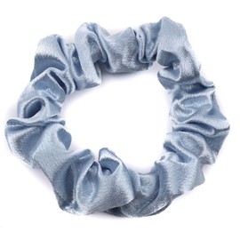 Mytoptrendz® 2 pcs Plain Small Scrunchies Skinny Silky Satin Traceless Hair Ties for Women Girls Kids Thin Fine Ponytail Holder (Light Blue)