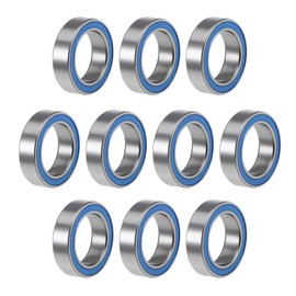 TOP-VIGOR 10Pcs 6700-2RS Deep Groove Ball Bearings, Z2 10mm x 15mm x 4mm Double Sealed Industrial Bearings, Chrome Steel Skateboard Bearings for Electrical Instrument Equipment, Blue