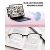 JM Blue Light Reading Glasses for Women with Spring Hinge,