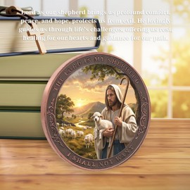 The Lord is My Shepherd Christian Challenge Coin Gift, Bible Verse Religious Medallion Pocket Protection Token